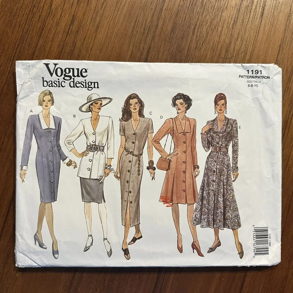 UNCUT Vogue Basic Design Pattern 1191 Petite Dress Top Skirt Sz 6-8-10